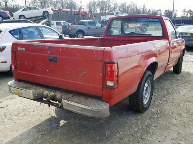 1B7GN14X6JS722656 - 1988 DODGE DAKOTA RED photo 4