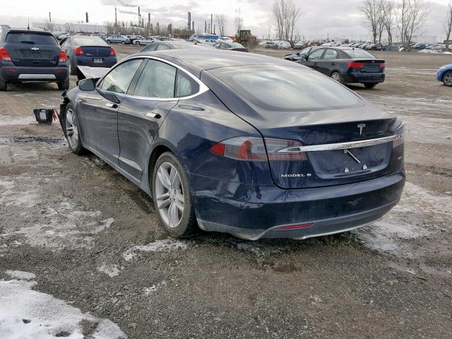 5YJSA1H21FFP74589 - 2015 TESLA MODEL S 85 BLUE photo 3