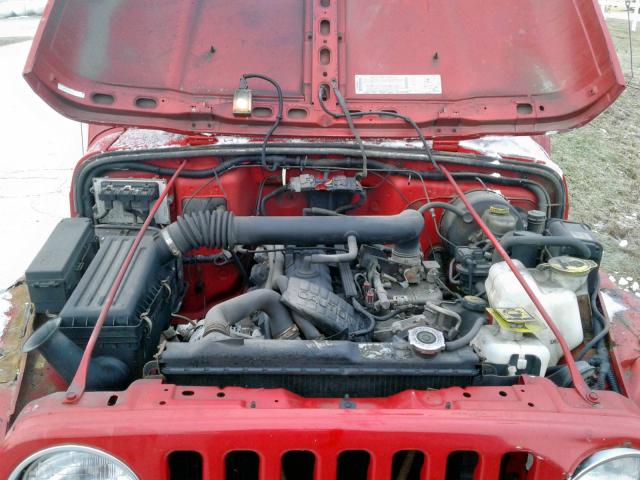 1J4FA39S82P775633 - 2002 JEEP WRANGLER / RED photo 7