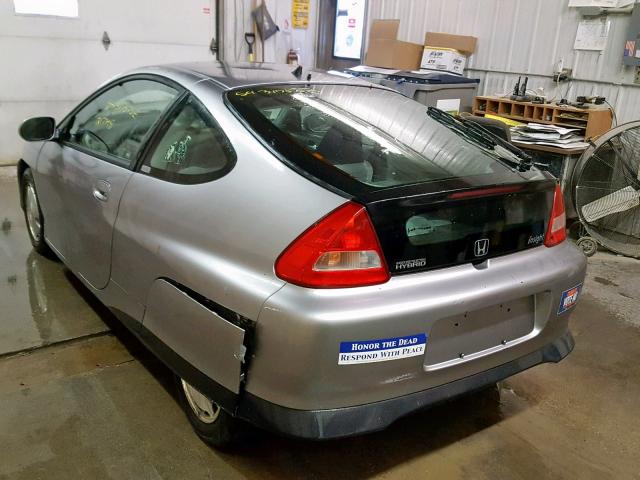 JHMZE13531T001292 - 2001 HONDA INSIGHT GRAY photo 3