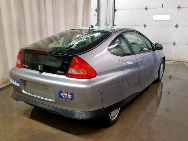 JHMZE13531T001292 - 2001 HONDA INSIGHT GRAY photo 4