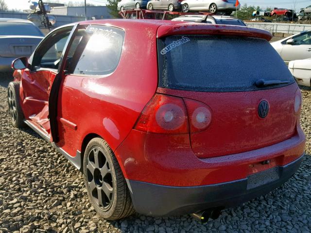 WVWEV71K67W015884 - 2007 VOLKSWAGEN NEW GTI RED photo 3