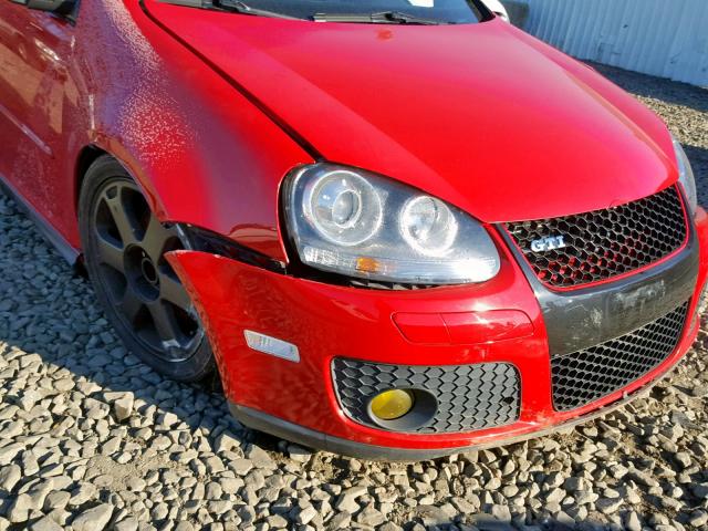 WVWEV71K67W015884 - 2007 VOLKSWAGEN NEW GTI RED photo 9