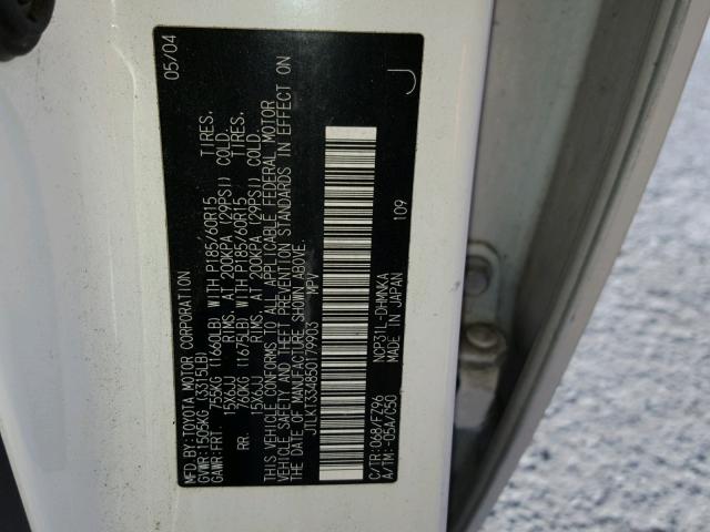 JTLKT334850179903 - 2005 TOYOTA SCION XB Ağ foto 10