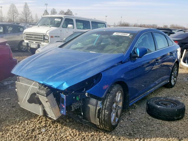 5NPE34AB2JH658914 - 2018 HYUNDAI SONATA SPO BLUE photo 2