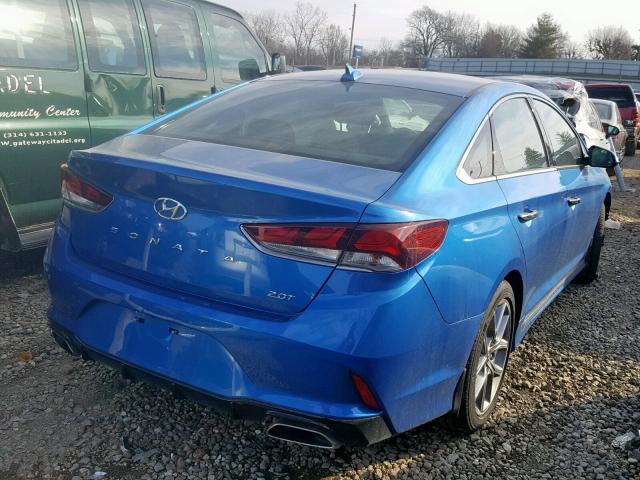 5NPE34AB2JH658914 - 2018 HYUNDAI SONATA SPO BLUE photo 4