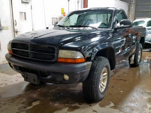 1B7GG26N61S298956 - 2001 DODGE DAKOTA BLACK photo 2