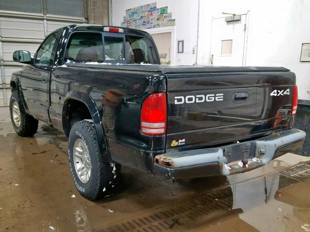 1B7GG26N61S298956 - 2001 DODGE DAKOTA BLACK photo 3