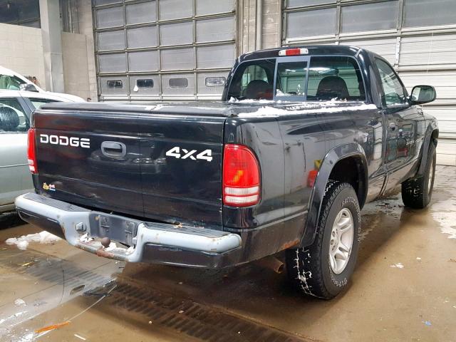 1B7GG26N61S298956 - 2001 DODGE DAKOTA BLACK photo 4