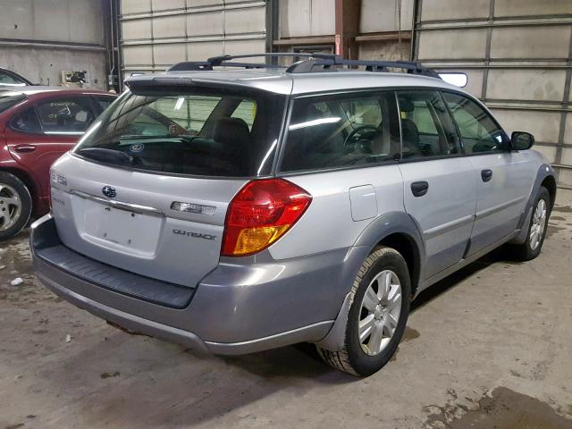 4S4BP61C257348196 - 2005 SUBARU LEGACY OUT SILVER photo 4