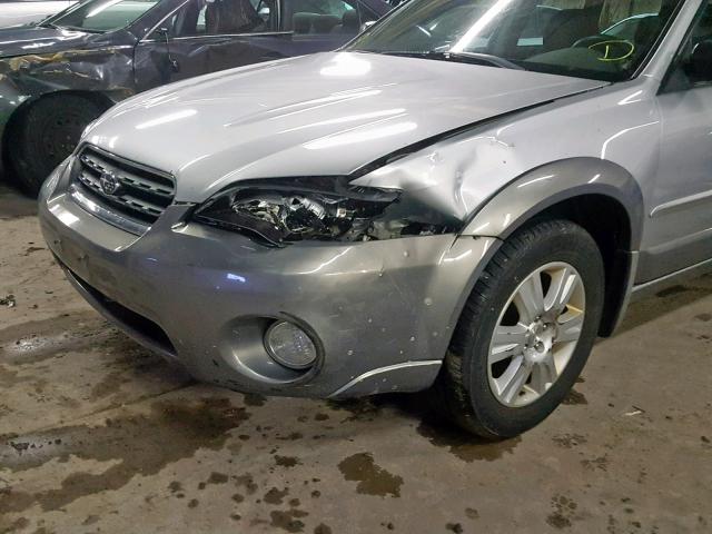 4S4BP61C257348196 - 2005 SUBARU LEGACY OUT SILVER photo 9