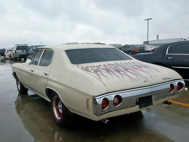 136691R177099 - 1971 CHEVROLET CHEVELLE WHITE photo 3