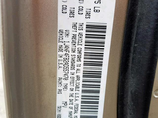 1J4NF4FB2AD557470 - 2010 JEEP COMPASS SP 金色 照片 10