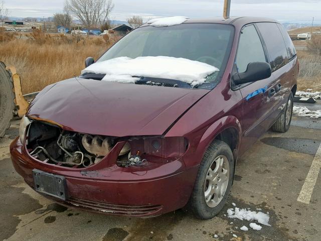 1D4GP25373B164642 - 2003 DODGE CARAVAN SE MAROON photo 2