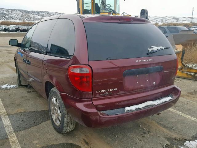 1D4GP25373B164642 - 2003 DODGE CARAVAN SE MAROON photo 3