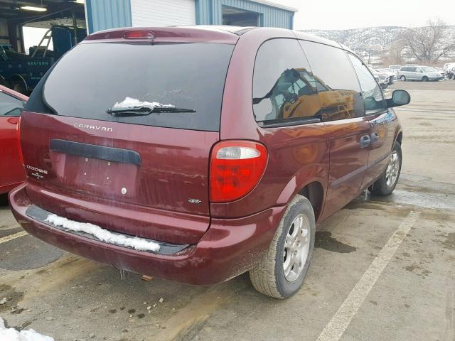 1D4GP25373B164642 - 2003 DODGE CARAVAN SE MAROON photo 4