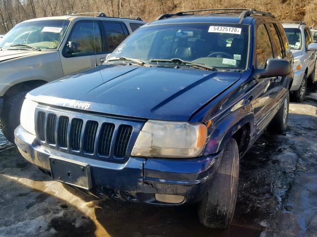 1J4GW68N1XC747156 - 1999 JEEP GRAND CHER BLUE photo 2