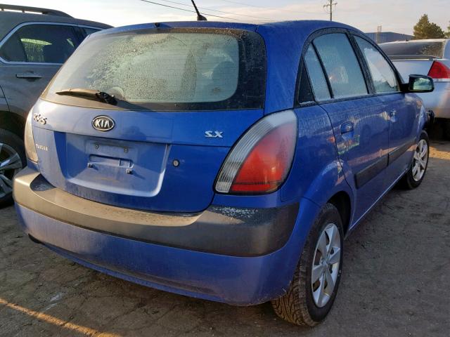 KNADE163086308222 - 2008 KIA RIO 5 SX BLUE photo 4