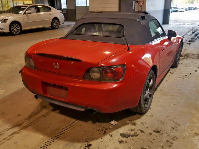 JHMAP11472T002013 - 2002 HONDA S2000 RED photo 4