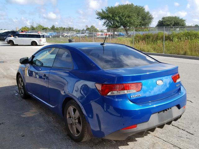 KNAFU6A27A5161173 - 2010 KIA FORTE EX BLUE photo 3