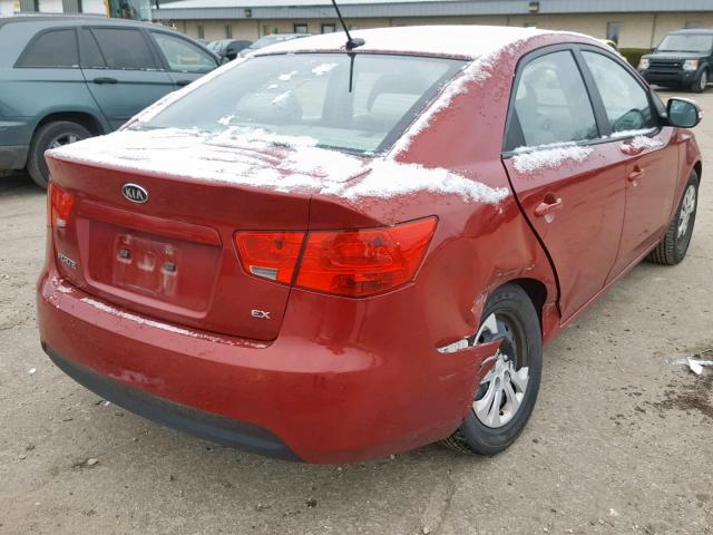 KNAFU4A2XA5880888 - 2010 KIA FORTE EX RED photo 4