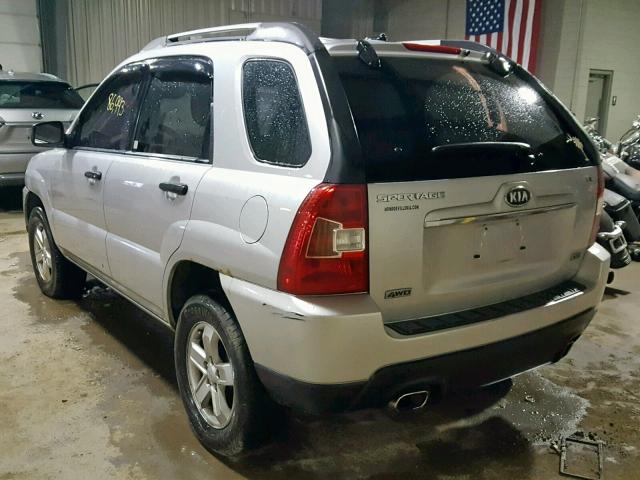 KNDJE723097560434 - 2009 KIA SPORTAGE GRAY photo 3