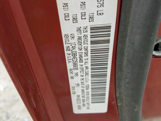 1C4NJDBB4ED506035 - 2014 JEEP COMPASS SP წითელი ფოტო 10