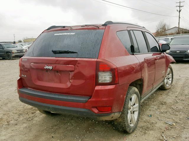 1C4NJDBB4ED506035 - 2014 JEEP COMPASS SP წითელი ფოტო 4