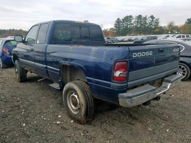 1B7KF23611J201727 - 2001 DODGE RAM 2500 BLUE photo 3