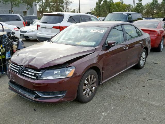 1VWAP7A31DC055608 - 2013 VOLKSWAGEN PASSAT S BURGUNDY photo 2