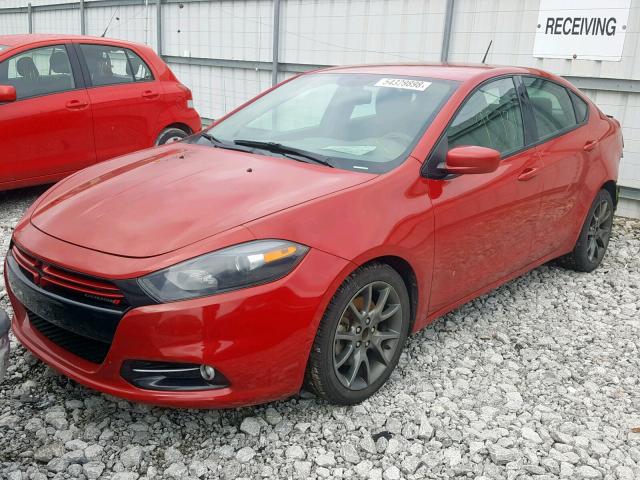 1C3CDFBA7DD118124 - 2013 DODGE DART SXT RED photo 2