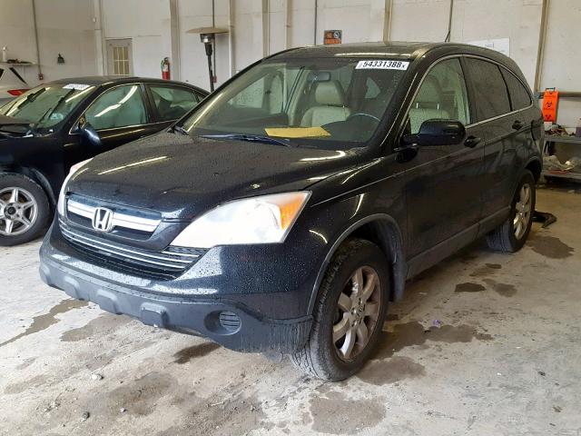 JHLRE38748C011110 - 2008 HONDA CR-V EXL BLACK photo 2