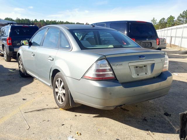 1FAHP24W98G107274 - 2008 FORD TAURUS SEL GREEN photo 3