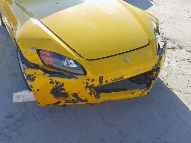 JHMAP11461T005595 - 2001 HONDA S2000 YELLOW photo 9