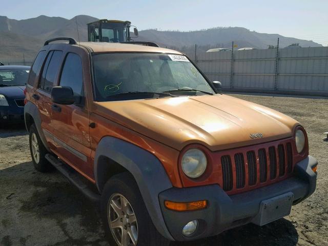 1J4GK48K92W168851 - 2002 JEEP LIBERTY SP ORANGE photo 1