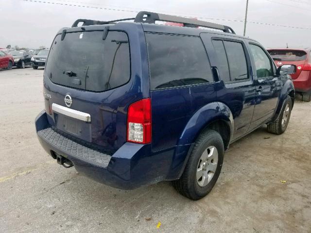 5N1AR18U18C634690 - 2008 NISSAN PATHFINDER BLUE photo 4