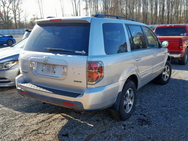 5FNYF18308B034037 - 2008 HONDA PILOT SE SILVER photo 4