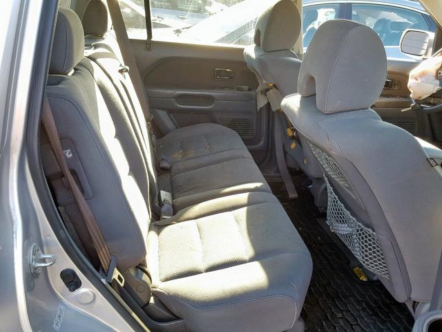 5FNYF18308B034037 - 2008 HONDA PILOT SE SILVER photo 6