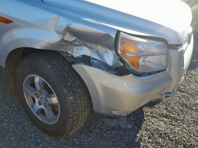 5FNYF18308B034037 - 2008 HONDA PILOT SE SILVER photo 9