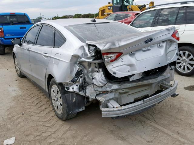 3FA6P0G76DR141434 - 2013 FORD FUSION S SILVER photo 3