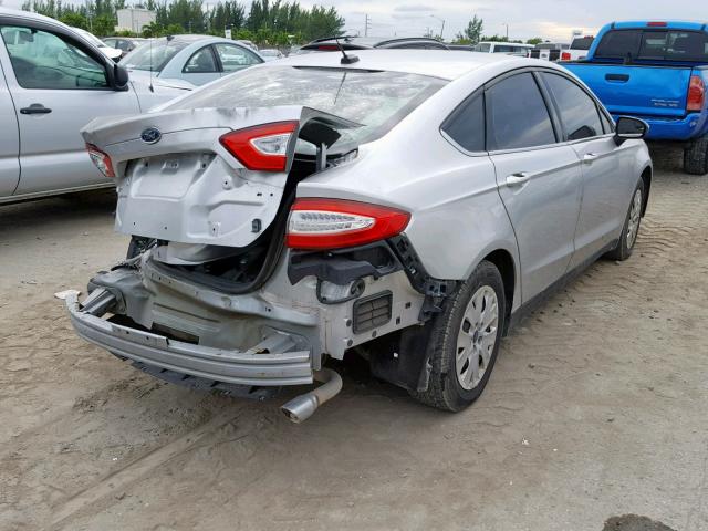 3FA6P0G76DR141434 - 2013 FORD FUSION S SILVER photo 4