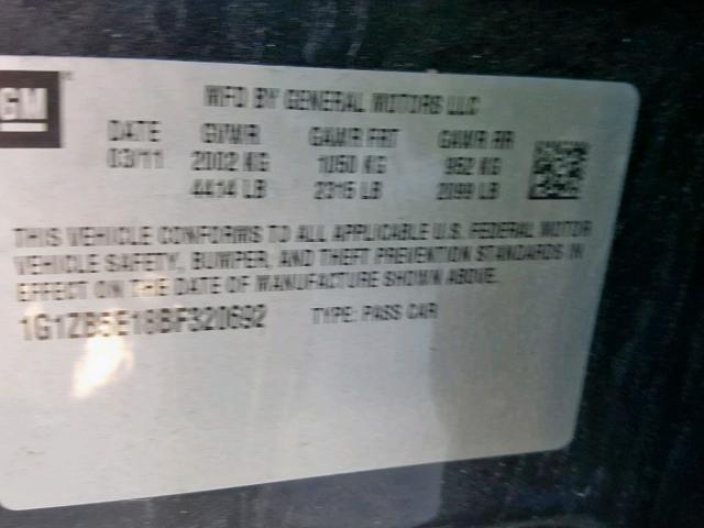 1G1ZB5E18BF320692 - 2011 CHEVROLET MALIBU LS 蓝色 照片 10