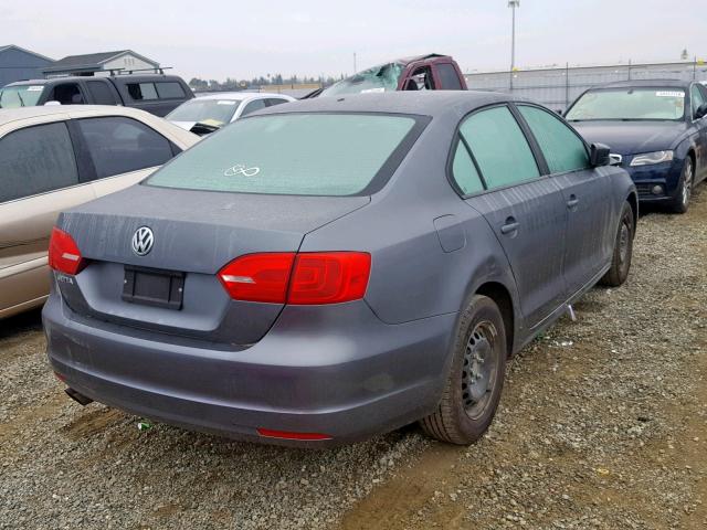 3VW2K7AJ6DM270837 - 2013 VOLKSWAGEN JETTA BASE GRAY photo 4