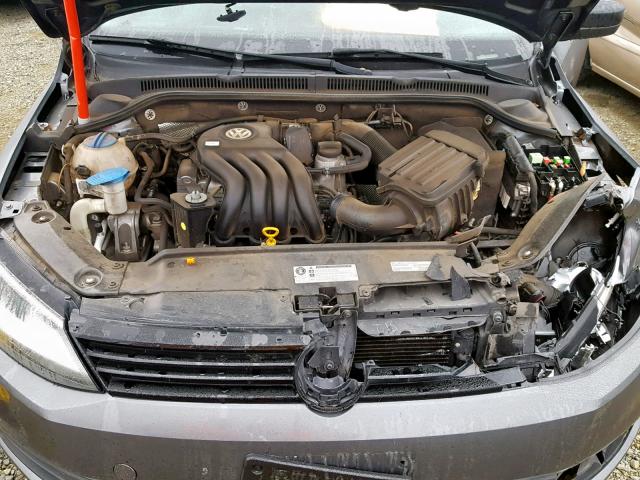 3VW2K7AJ6DM270837 - 2013 VOLKSWAGEN JETTA BASE GRAY photo 7