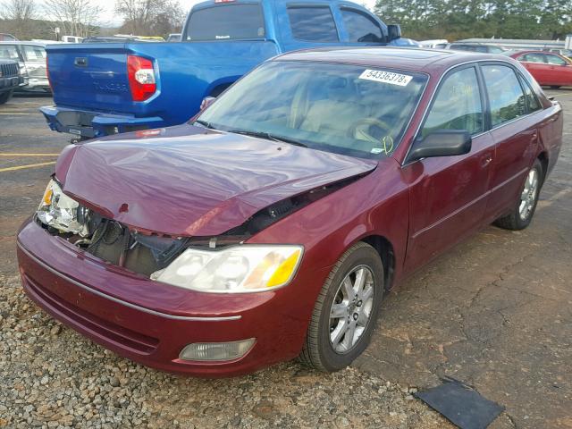 4T1BF28B7YU014597 - 2000 TOYOTA AVALON XL BURGUNDY photo 2