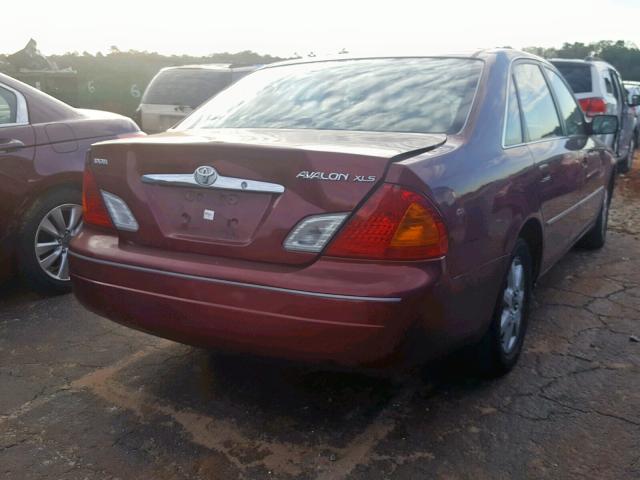 4T1BF28B7YU014597 - 2000 TOYOTA AVALON XL BURGUNDY photo 4