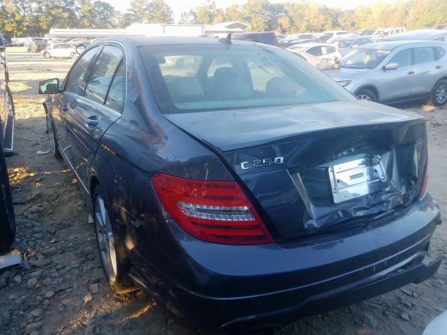 WDDGF4HBXER314399 - 2014 MERCEDES-BENZ C 250 BLACK photo 3