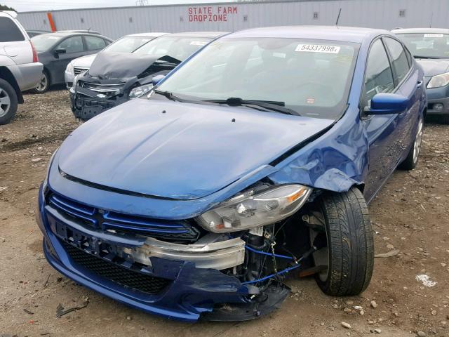 1C3CDFBA2DD137759 - 2013 DODGE DART SXT BLUE photo 2