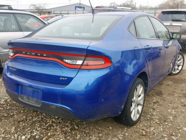 1C3CDFBA2DD137759 - 2013 DODGE DART SXT BLUE photo 4