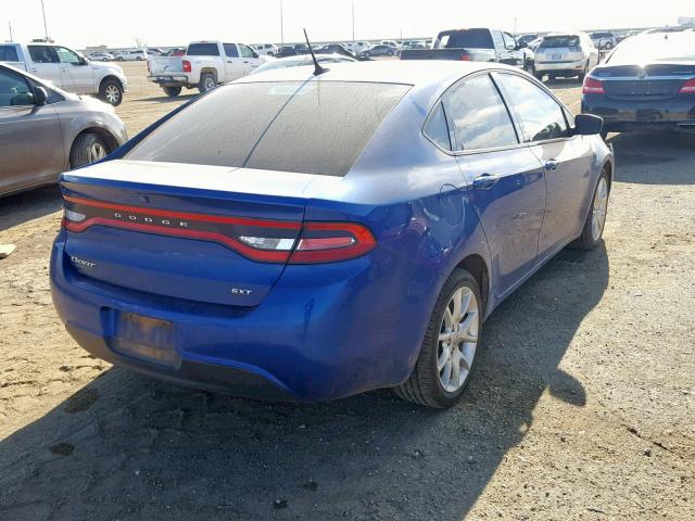 1C3CDFBA5DD107901 - 2013 DODGE DART SXT BLUE photo 4